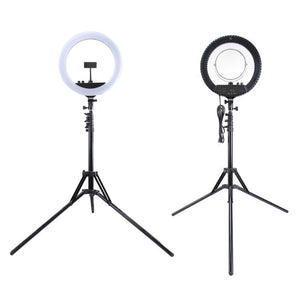 MANTOO RL - 18 II 100 - 240V 55W 18 inch Two - color Dimmable Ring Fill Light with Tripod, 18 inch - laboratorydeal