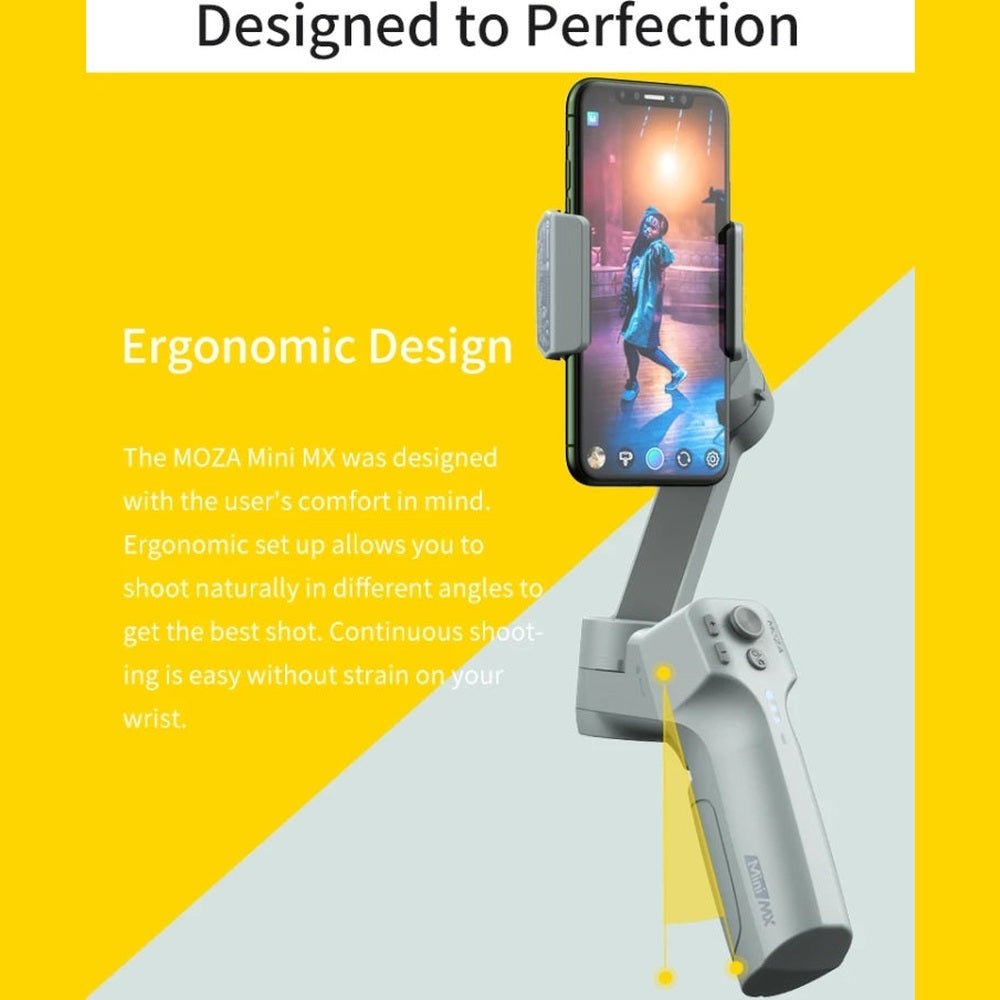 MOZA Mini MX 3 Axis Foldable Handheld Gimbal Stabilizer for Action Camera and Smart Phone, Mini MX - laboratorydeal