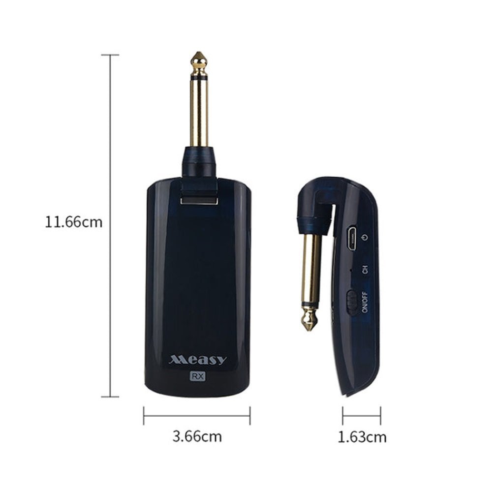 Measy AU688 - U 20 Channels Wireless Guitar System Rechargeable Musical Instrument Transmitter Receiver, AU688 - U Black - laboratorydeal