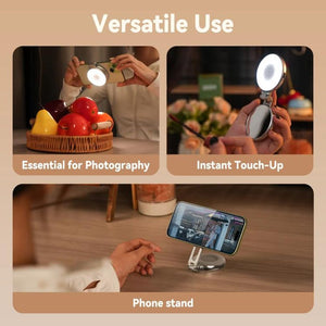 Mini Phone Magnetic Beauty Replacement Light Tri - color Temperature Portable Selfie Mirror Rotating Stretching Pocket Lamp, S5 - BGD - 01 - laboratorydeal