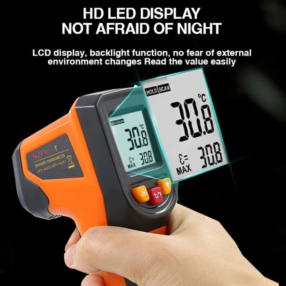 NJTY Digital Display High-Precision Infrared Thermometer For Bakery Kitchen Industry, T400, T400A (Adjustable), T600, T600A (Adjustable)