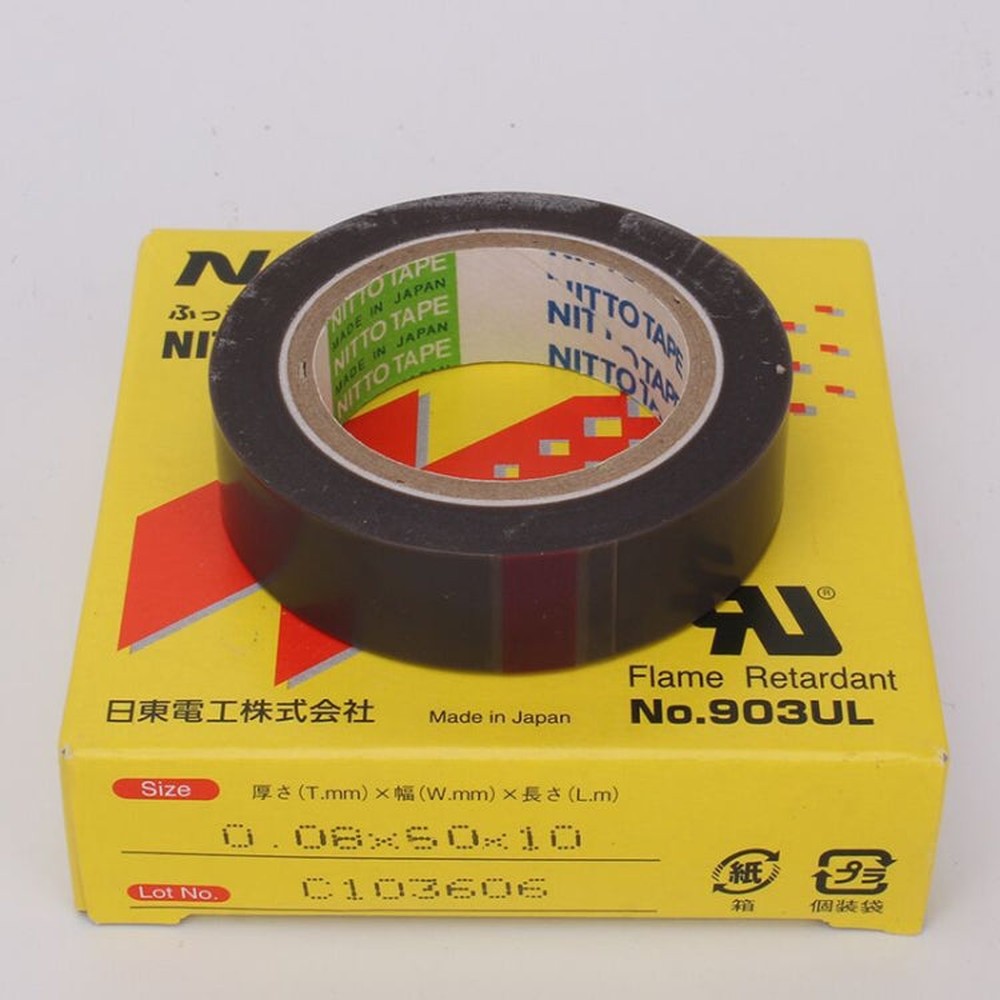 NO.903UL 0.08mm Thickness NITTO DENKO Teflon High Temperature Tape for Sealing Machine , Size: 10m x 50mm, Size: 10m x 50mm