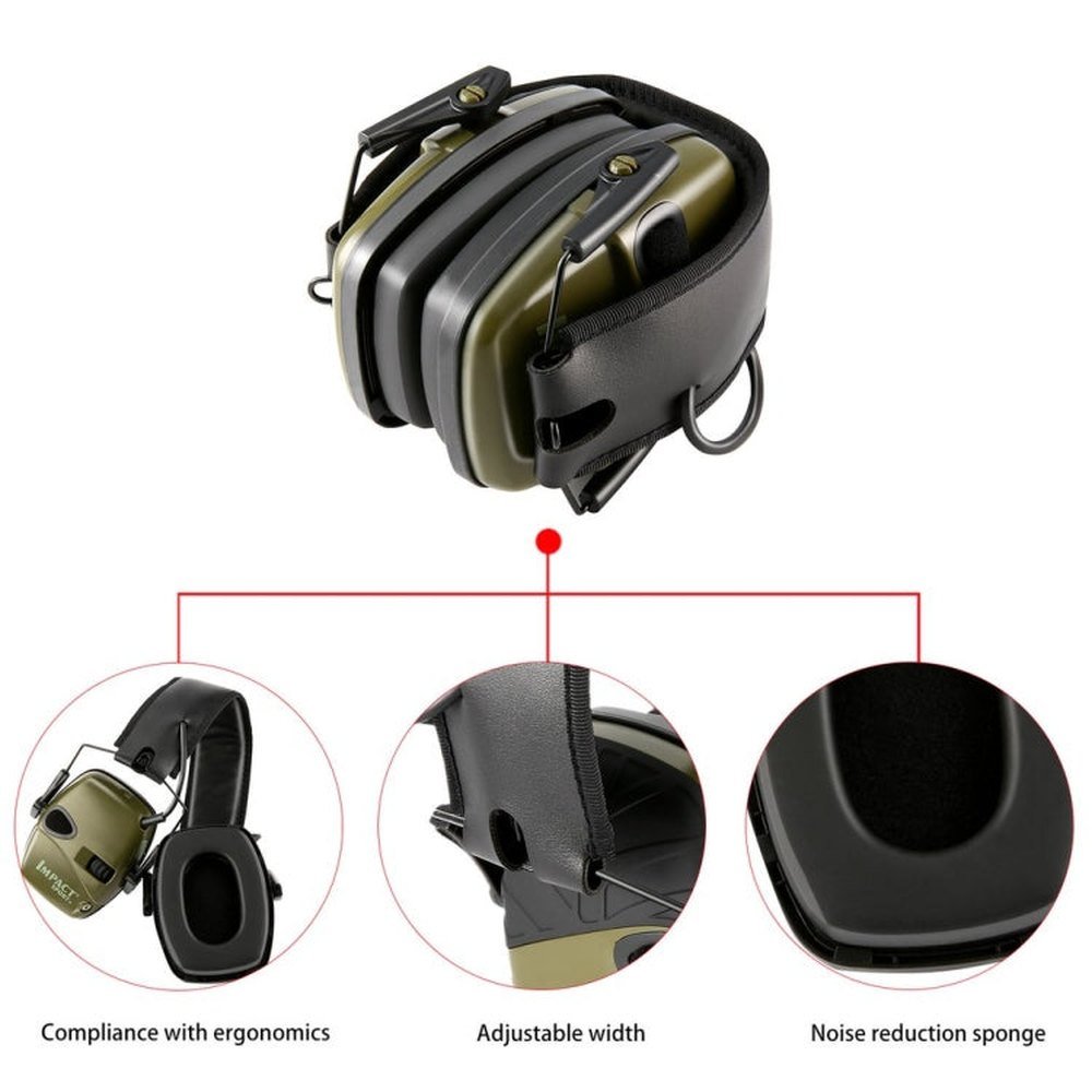 Noise - cancelling Headphones Noise - isolating Earmuffs For Outdoor Work, Green, Black - laboratorydeal