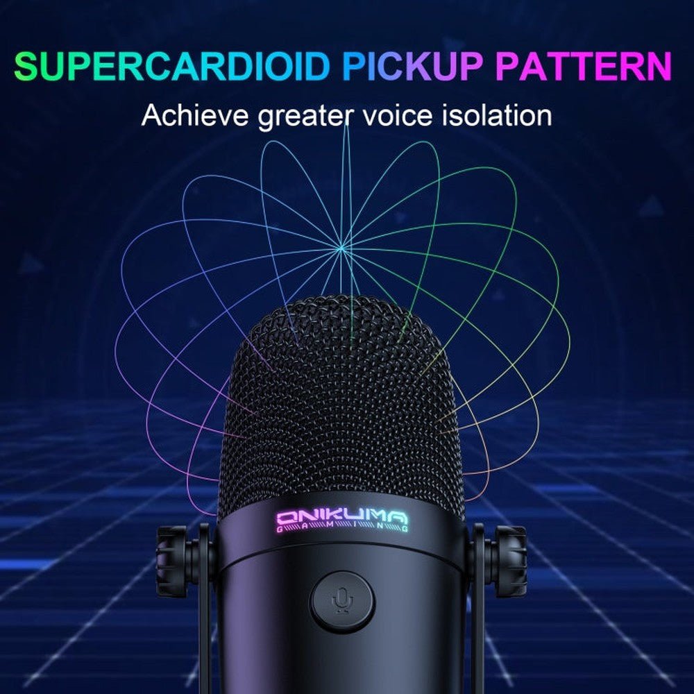 ONIKUMA M830 USB Desktop Colorful RGB Condenser Microphone - laboratorydeal