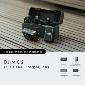 Original DJI Mic 2 (2 TX + 1 RX + Charging Case), 2 TX + 1 RX + Charging Case - laboratorydeal