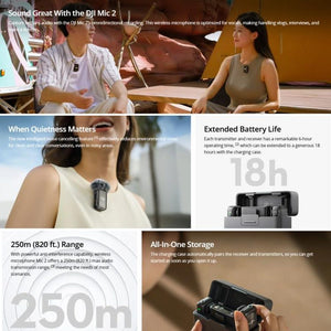 Original DJI Mic 2 (2 TX + 1 RX + Charging Case), 2 TX + 1 RX + Charging Case - laboratorydeal