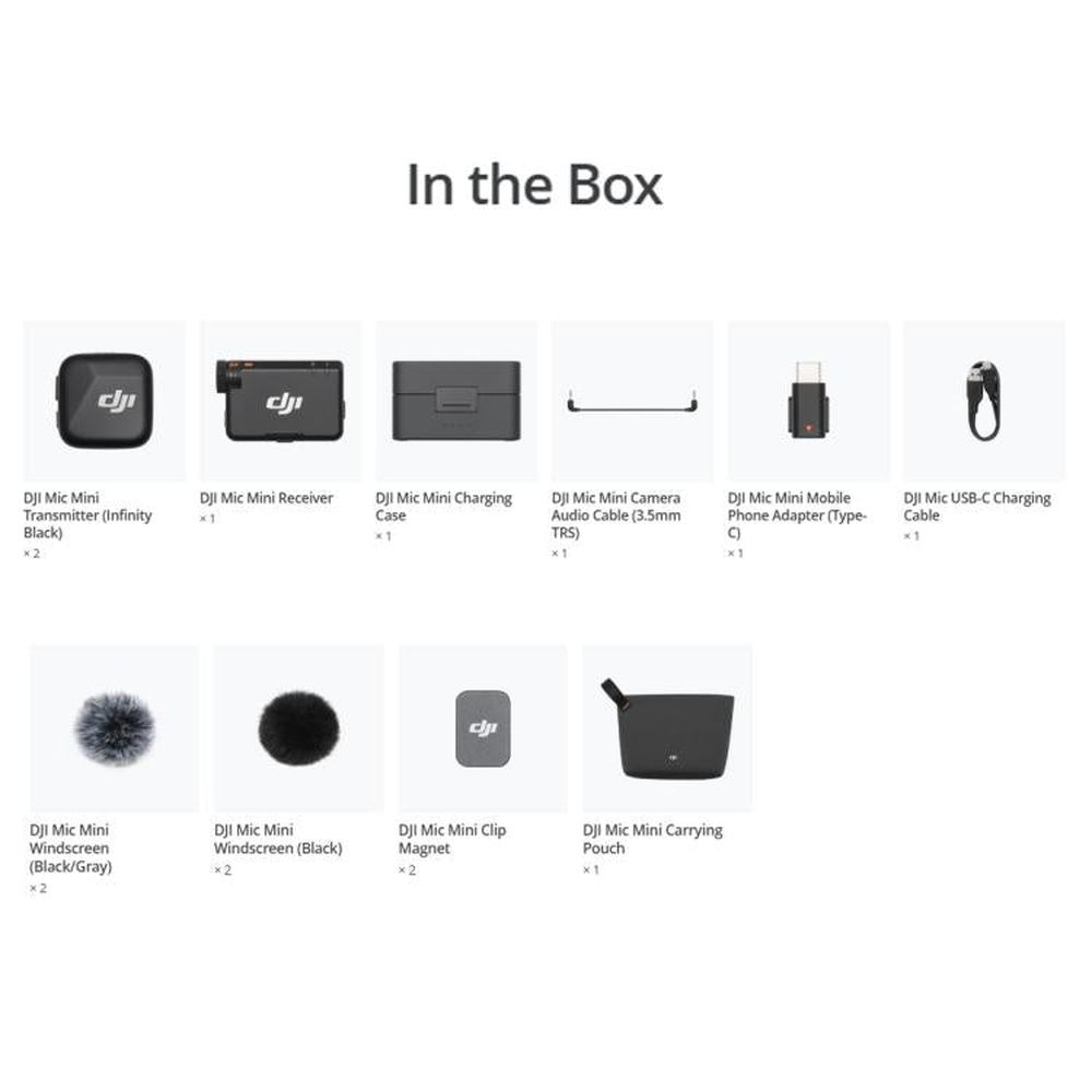 Original DJI Mic Mini (2 TX + 1 RX + Charging Case), 2 TX + 1 RX + Charging Case - laboratorydeal