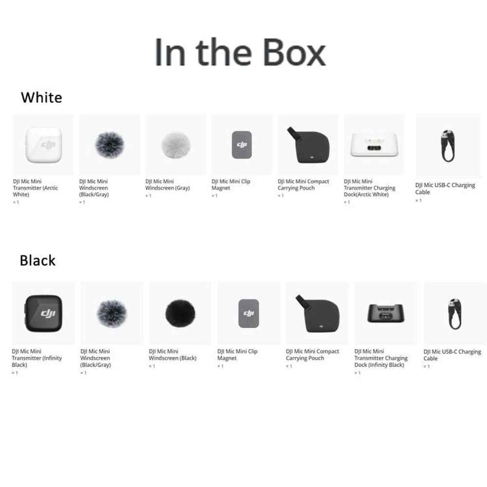 100% Original DJI Mic Mini Transmitter, Transmitter(Black), Transmitter(White) (Copy)