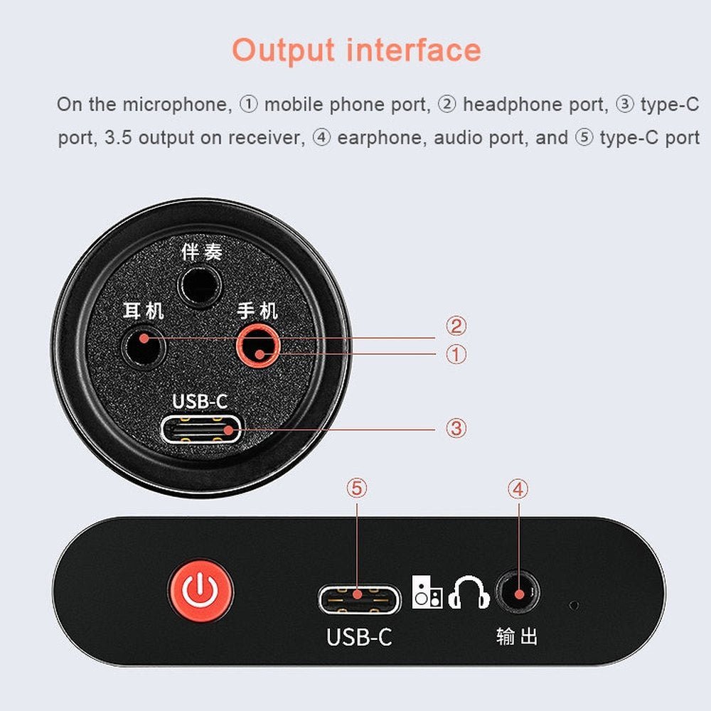 Original Lenovo UM20 - U K Song Wireless Digital Microphone Live Recording Equipment with Wireless Receiver - laboratorydeal