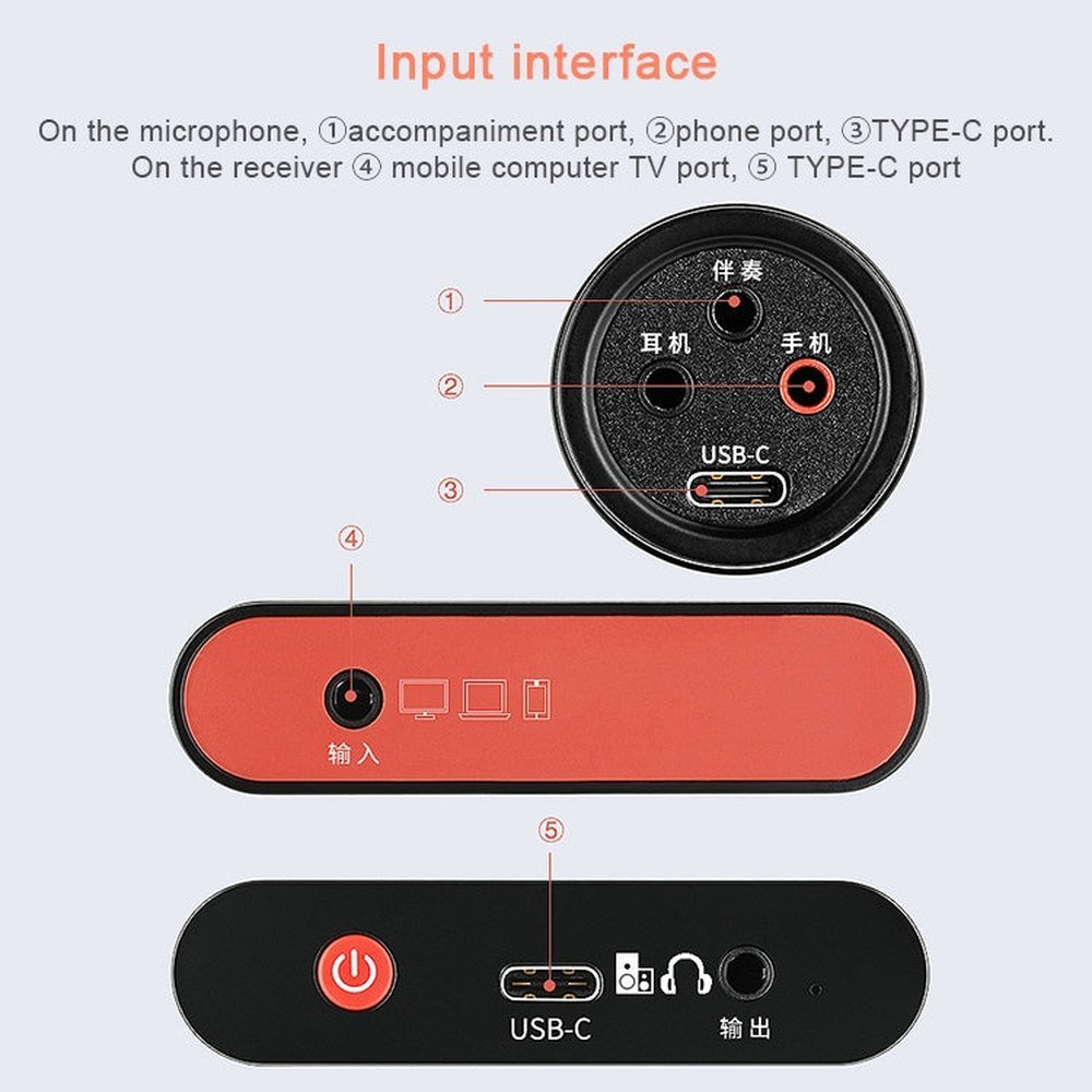 Original Lenovo UM20 - U K Song Wireless Digital Microphone Live Recording Equipment with Wireless Receiver - laboratorydeal