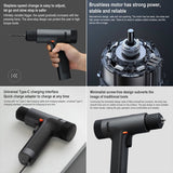 Original Xiaomi Mijia Household Brushless Smart Screen Display Electric Drill, US Plug, Brushless Electric Drill