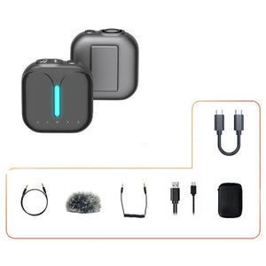 Outdoor Professional Noise - cancelling Wireless Lavalier Microphone, Type - C, Type - C+Apple Adapter, Type - C+External Microphone, Type - C+Apple Adapter+External Microphone - laboratorydeal