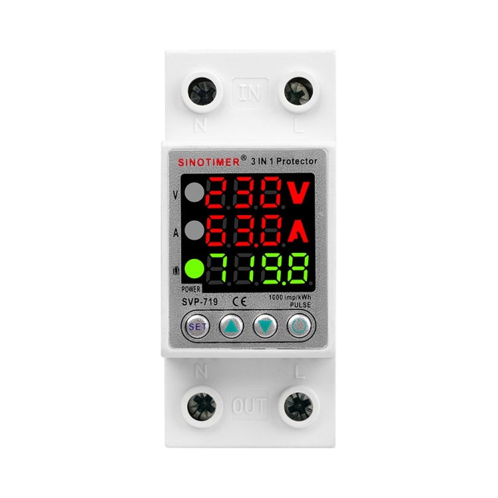 Over Under Voltage Protector Electricity Usage Monitor Power Voltmeter, SINOTIMER SVP-719 40A_N, SINOTIMER SVP-719 63A_N