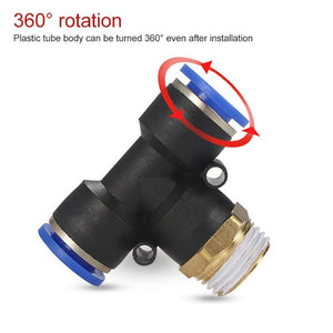 PB6-03 LAIZE 2pcs Plastic T-type Tee Male Thread Pneumatic Quick Connector, PB4-01 (10pcs), PB4-02 (10pcs), PB4-M5 (10pcs), PB6-01 (10pcs), PB6-02 (10pcs), PB6-03 (2pcs), PB6-04 (2pcs), PB6-M5 (10pcs), PB8-01 (2pcs), PB8-02 (2pcs), PB8-03 (2pcs)�������...