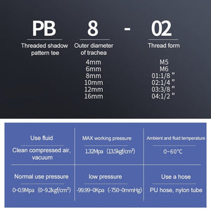 PB6-03 LAIZE 2pcs Plastic T-type Tee Male Thread Pneumatic Quick Connector, PB4-01 (10pcs), PB4-02 (10pcs), PB4-M5 (10pcs), PB6-01 (10pcs), PB6-02 (10pcs), PB6-03 (2pcs), PB6-04 (2pcs), PB6-M5 (10pcs), PB8-01 (2pcs), PB8-02 (2pcs), PB8-03 (2pcs)�������...