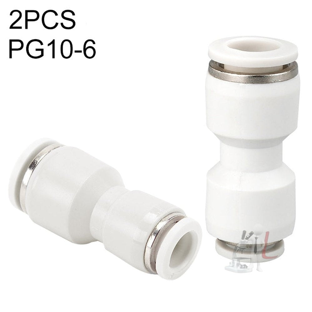 PG10-6 LAIZE 2pcsPG Reducing Straight Pneumatic Quick Fitting Connector, PG6-4 (10pcs), PG8-4 (10pcs), PG8-6 (10pcs), PG10-6 (2pcs), PG10-8 (2pcs), PG12-8 (2pcs), PG12-10 (2pcs), PG16-12 (1pc)