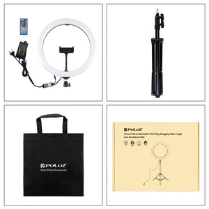PULUZ 11.8 inch 30cm RGB Light 1.1m Tripod Mount Dimmable LED Ring Vlogging Selfie Photography Video Lights Live Broadcast Kits with Cold Shoe Tripod Ball Head & Phone Clamp, 12 inch RGB+Tripod(EU), 12 inch RGB+Tripod(UK), 11.8 inch RGB+Tripod(AU)�����... laboratorydeal