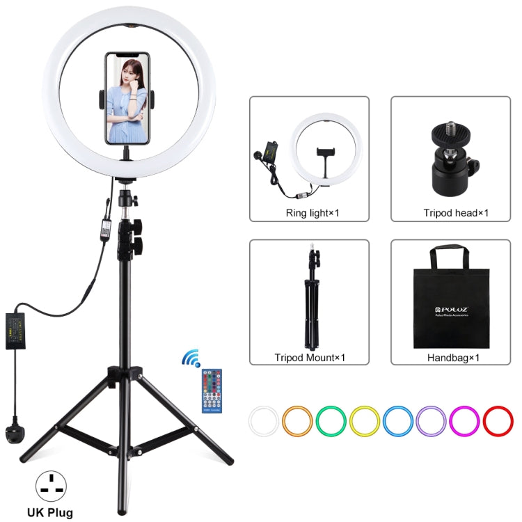 PULUZ 11.8 inch 30cm RGB Light 1.1m Tripod Mount Dimmable LED Ring Vlogging Selfie Photography Video Lights Live Broadcast Kits with Cold Shoe Tripod Ball Head & Phone Clamp, 12 inch RGB+Tripod(EU), 12 inch RGB+Tripod(UK), 11.8 inch RGB+Tripod(AU)�����... laboratorydeal