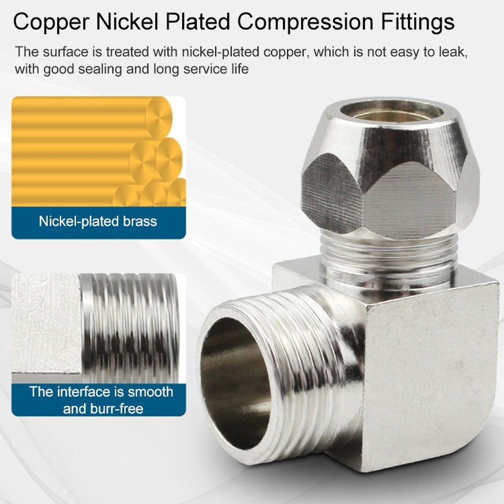 PL4-01 LAIZE Nickel Plated Copper Reducer Elbow Pneumatic Quick Fitting Connector, PL4-01, PL6-01, PL6-02, PL8-01, PL8-02