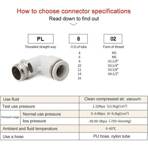 PL4-02 LAIZE 2pcs PL Elbow Pneumatic Quick Fitting Connector, PL4-01 (10pcs), PL4-02 (2pcs), PL4-M5 (10pcs), PL6-01 (2pcs), PL6-02 (2pcs), PL6-03 (2pcs), PL6-04 (1pc), PL6-M5 (2pcs), PL8-01 (2pcs), PL8-02 (2pcs), PL8-03 (2pcs), PL8-04 (1pc)������������...