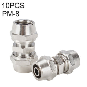 PM-4 LAIZE 2pcsNickel Plated Copper Straight Pneumatic Quick Connector, PM-4 (2pcs), PM-6 (2pcs), PM-8 (2pcs), PM-10 (2pcs), PM-12, PM-14, PM-16 laboratorydeal