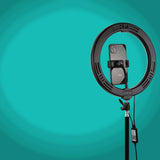 PULUZ 1.1m Tripod Mount + 10.2 inch 26cm Curved Surface RGBW LED Ring Vlogging Video Light  Live Broadcast Kits with Remote Control & Phone Clamp
