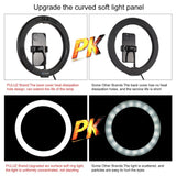 PULUZ 1.1m Tripod Mount + 10.2 inch 26cm RGBW LED Ring Vlogging Video Light  Live Broadcast Kits with Remote Control & Cold Shoe Tripod Ball Head & Phone Clamp, 1.1m Tripod+RGBW with Remote