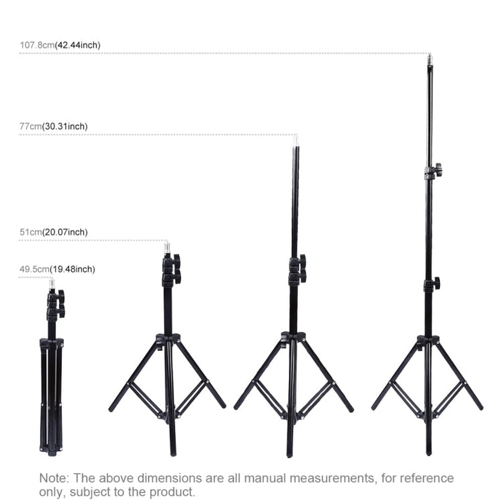 PULUZ 1.1m Tripod Mount + Live Broadcast Dual Phone Bracket + 6.2 inch 16cm LED Ring Vlogging Video Light Kits, 3 in 1 Live Broadcast Kits - laboratorydeal
