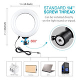 PULUZ 1.1m Tripod Mount + Live Broadcast Dual Phone Bracket + 6.2 inch 16cm LED Ring Vlogging Video Light Kits, 3 in 1 Live Broadcast Kits