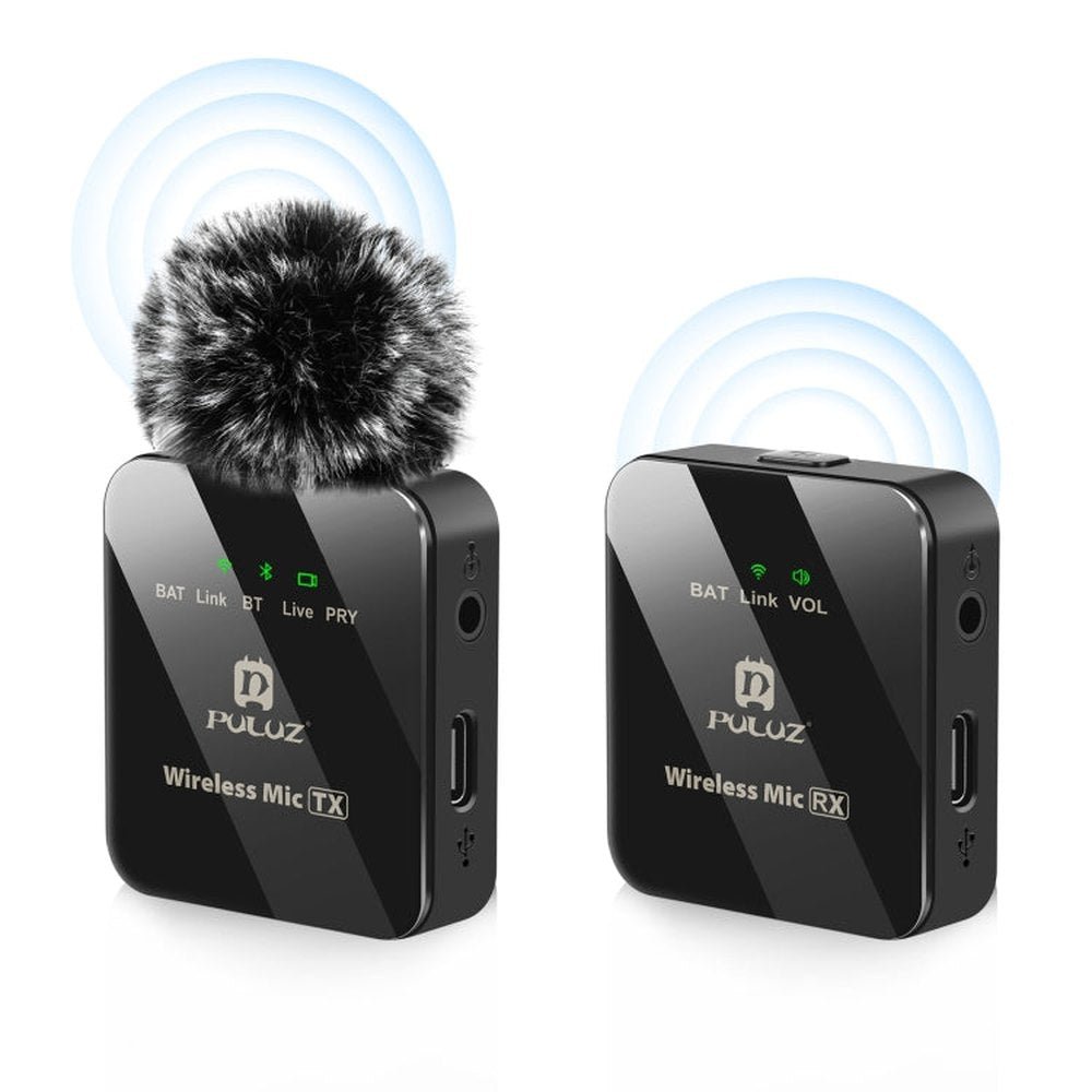 PULUZ 1 TX + 1 RX Wireless Lavalier Microphone, 1 TX + 1 RX - laboratorydeal