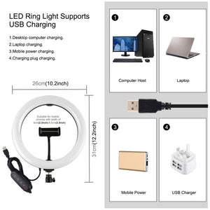 PULUZ 10.2 inch 26cm Curved Surface 168 LED Marquee LED RGBWW Dual - color Temperature Dimmable Ring Vlogging Photography Video Lights with Cold Shoe Tripod Ball Head & Remote Control & Phone Clamp, 10.2 inch Marquee LED - laboratorydeal