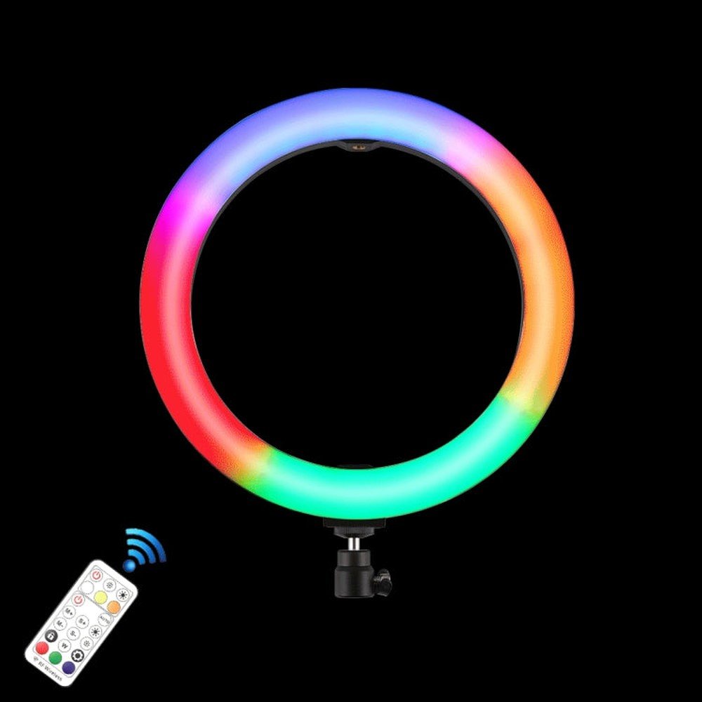 PULUZ 10.2 inch 26cm Curved Surface 168 LED Marquee LED RGBWW Dual - color Temperature Dimmable Ring Vlogging Photography Video Lights with Cold Shoe Tripod Ball Head & Remote Control & Phone Clamp, 10.2 inch Marquee LED - laboratorydeal