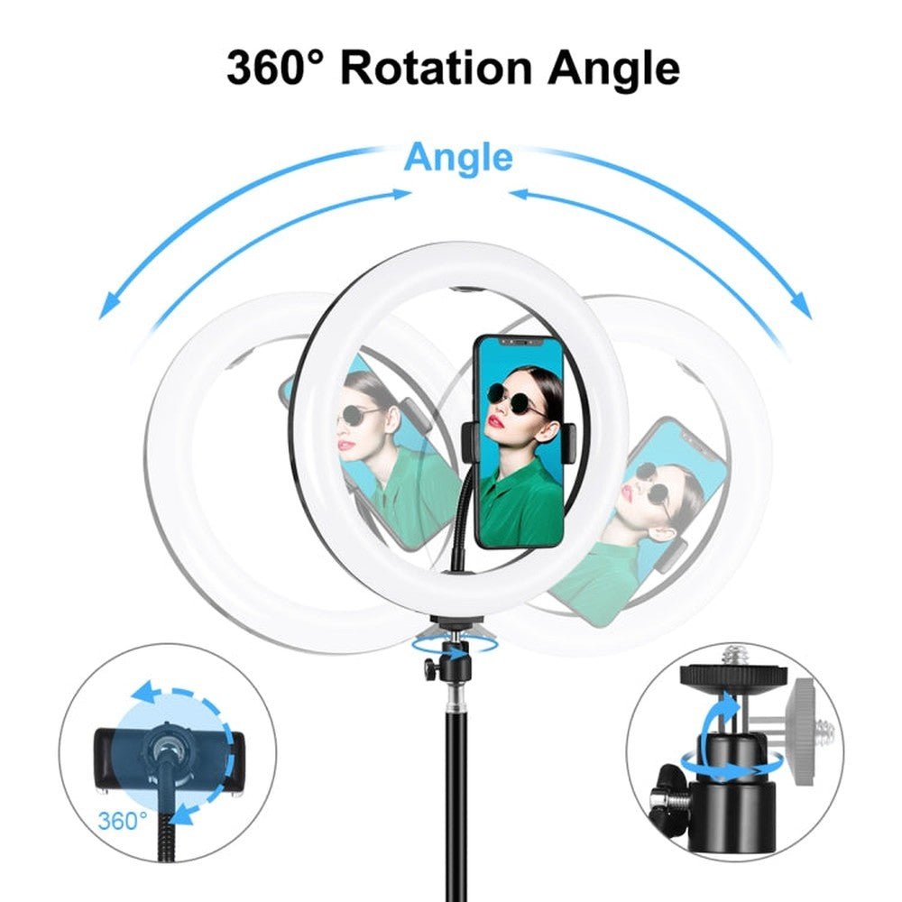 PULUZ 10.2 inch 26cm LED Ring Light + 1.1m Tripod Mount Selfie Beauty Vlogging Video Light Live Broadcast Kits, 1.1m Tripod Mount+Ring Light - laboratorydeal