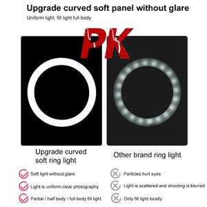 PULUZ 10.2 inch 26cm Selfie Beauty Light + Desktop Tripod Mount USB 3 Modes Dimmable LED Ring Vlogging Selfie Photography Video Lights with Cold Shoe Tripod Ball Head & Phone Clamp, Tripod Mount + 10.2 inch - laboratorydeal