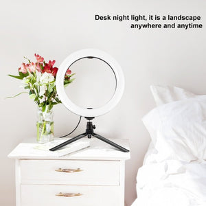 PULUZ 10.2 inch 26cm Selfie Beauty Light + Desktop Tripod Mount USB 3 Modes Dimmable LED Ring Vlogging Selfie Photography Video Lights with Cold Shoe Tripod Ball Head & Phone Clamp, Tripod Mount + 10.2 inch - laboratorydeal