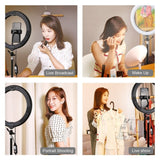 PULUZ 10.2 inch 26cm USB RGBW Dimmable LED Ring Vlogging Photography Video Lights with Tripod Ball Head & Remote Control & Phone Clamp, 10.2 inch RGBW / Remote