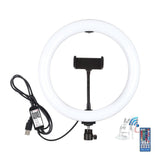 PULUZ 10.2 inch 26cm USB RGBW Dimmable LED Ring Vlogging Photography Video Lights with Tripod Ball Head & Remote Control & Phone Clamp, 10.2 inch RGBW / Remote