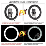 PULUZ 10.2 inch 26cm USB RGBW Dimmable LED Ring Vlogging Photography Video Lights with Tripod Ball Head & Remote Control & Phone Clamp, 10.2 inch RGBW / Remote
