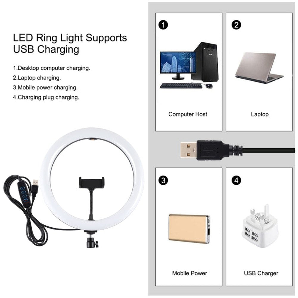 PULUZ 11.8 inch 30cm Light + 1.1m Tripod Mount + Dual Phone Brackets Curved Surface USB 3 Modes Dimmable Dual Color Temperature LED Ring Vlogging Video Light Live Broadcast Kits with Phone Clamp, 11.8 inch+1.1m Tripod+Dual Bracket - laboratorydeal