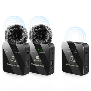 PULUZ 2 TX + 1 RX Wireless Lavalier Microphone, 2 TX + 1 RX - laboratorydeal