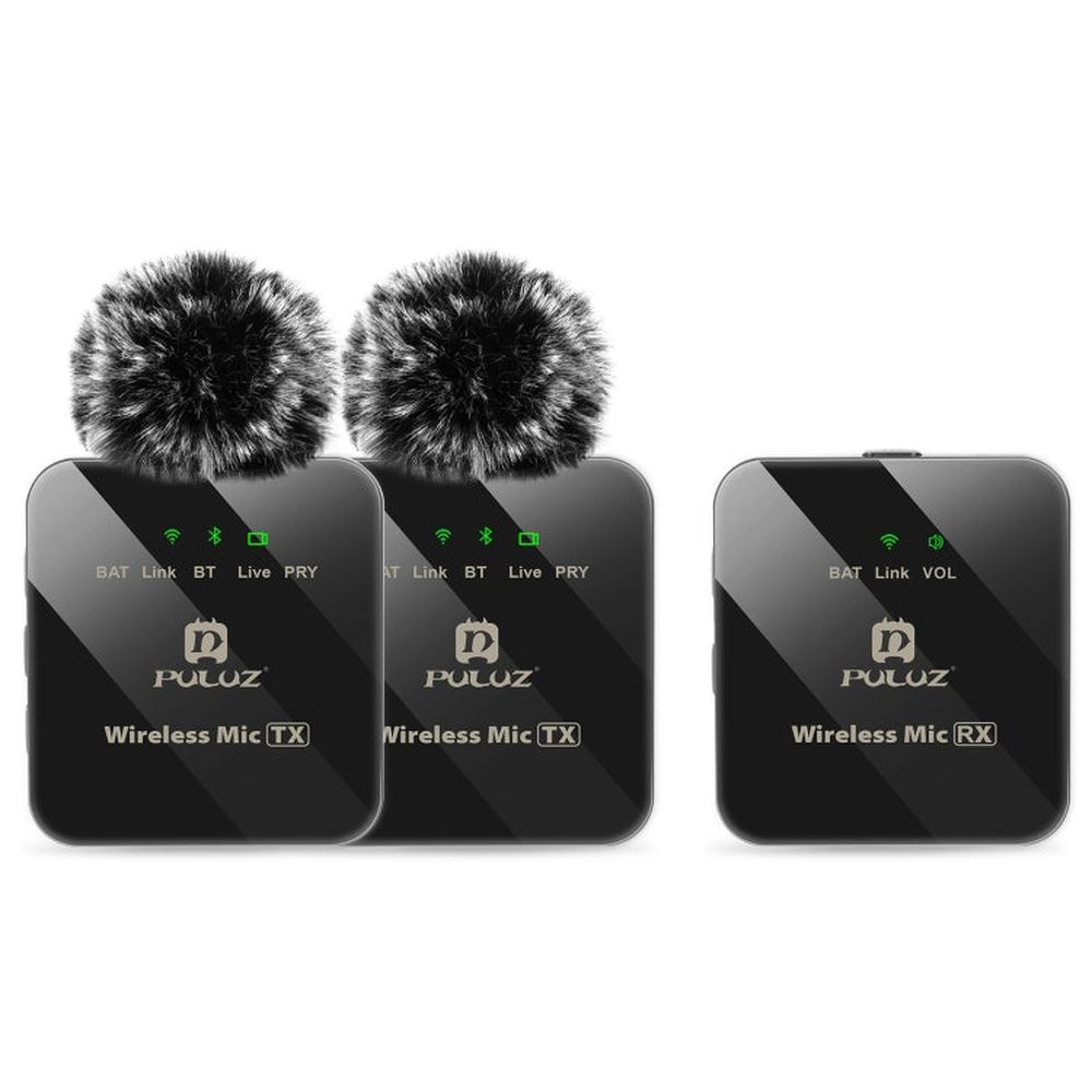 PULUZ 2 TX + 1 RX Wireless Lavalier Microphone, 2 TX + 1 RX - laboratorydeal