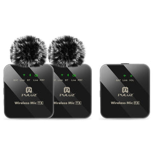 PULUZ 2 TX + 1 RX Wireless Lavalier Microphone, 2 TX + 1 RX - laboratorydeal