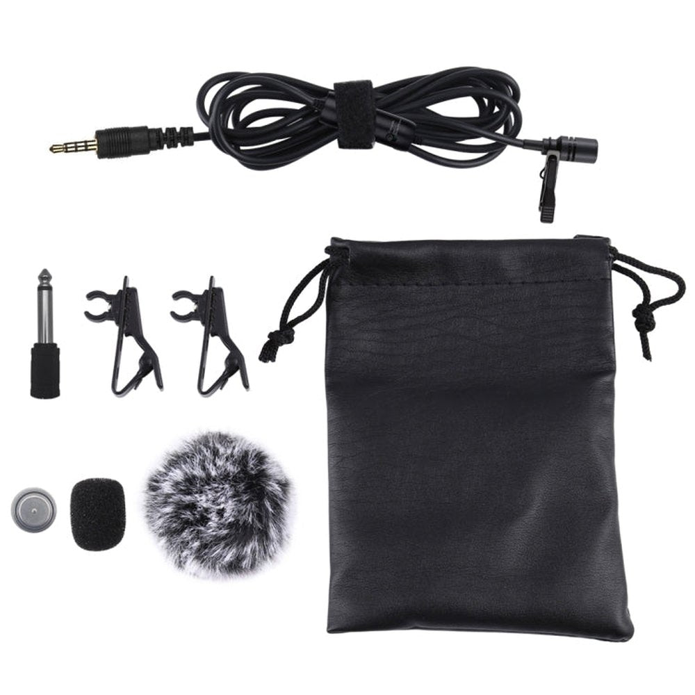 PULUZ 3.5mm Jack Lavalier Omnidirectional Condenser Recording Video Microphone, Length: 6m, Lavalier Microphone - laboratorydeal
