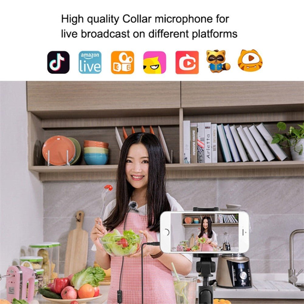 PULUZ 3.5mm Jack Lavalier Omnidirectional Condenser Recording Video Microphone, Length: 6m, Lavalier Microphone - laboratorydeal