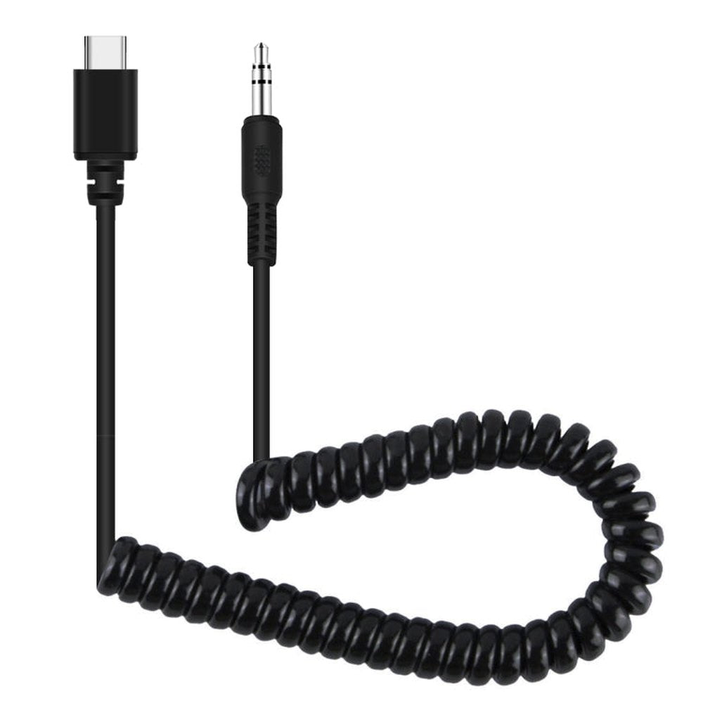 PULUZ 3.5mm TRRS Male to Type - C / USB - C Male Live Microphone Audio Adapter Spring Coiled Cable for Samsung, Huawei and Smartphones, Cable Stretching to 100cm, 3.5mm Male to Type - C - laboratorydeal