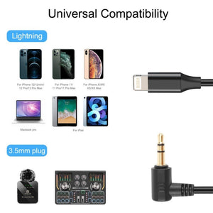 PULUZ 3.5mm TRS Male to 8 Pin Male Live Microphone Audio Adapter Cable for PU3153 / PU3154, 3.5mm to 8 Pin - laboratorydeal