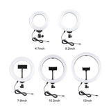 PULUZ 4.7 inch 12cm USB 3 Modes Dimmable LED Ring Selfie Beauty Vlogging Photography Video Lights with Tripod Ball Head, 4.7 inch with Ball Head