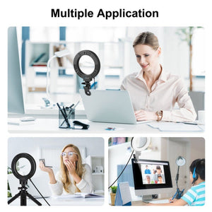 PULUZ 6.2 inch 16cm Ring Selfie Light 3 Modes USB Dimmable Dual Color Temperature LED Curved Vlogging Photography Video Lights with Monitor Clip Holder, 6.2 inch Light+Clip - laboratorydeal