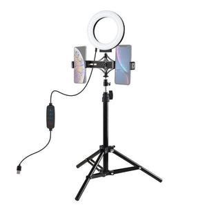 PULUZ 70cm Tripod Mount + Live Broadcast Dual Phone Bracket + 6.2 inch 16cm LED Ring Vlogging Video Light Kits, 70cm Tripod Mount+Ring Light - laboratorydeal