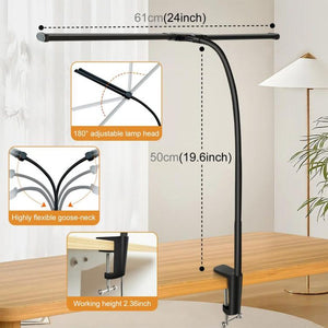 PULUZ Gooseneck Tube LED Fill Light Double Head Clip Desk Lamp - laboratorydeal
